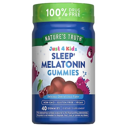 Nature's Truth Kids Melatonin Gummy | 1mg | 40 Count | Vegan, Non-GMO & Gluten Free Gummies | Cherrylicious Flavor