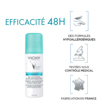 Vichy 48H 'No Trace' Aerosol Anti-Perspirant for Sensitive Skin 125ml
