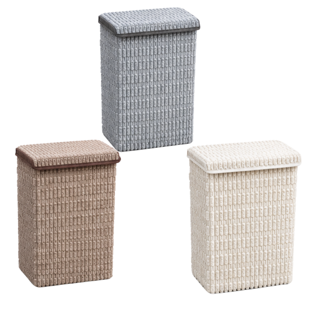 Fabric Laundry Hamper with Lid (2)